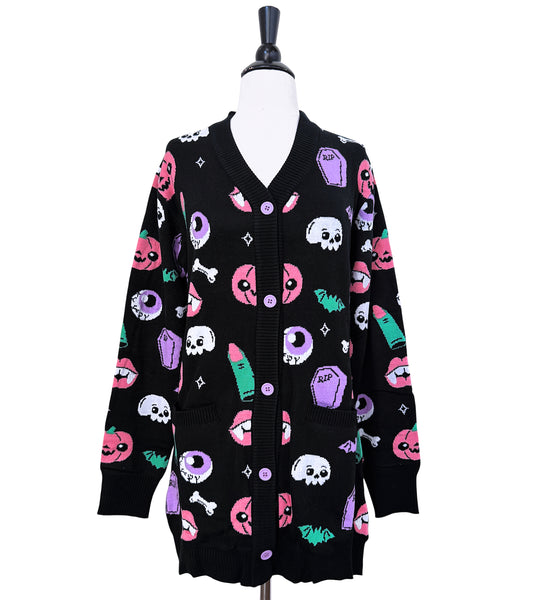 Halloween Nostalgia Knit Cardigan Sweater - Ladies Sizes S-3X