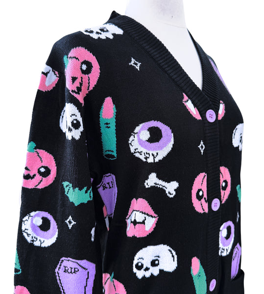 Halloween Nostalgia Knit Cardigan Sweater - Ladies Sizes S-3X