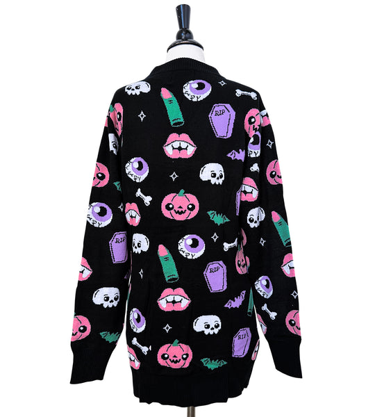Halloween Nostalgia Knit Cardigan Sweater - Ladies Sizes S-3X