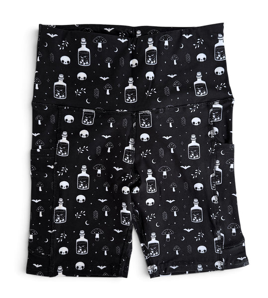 Witchy Potions Pocket Athletic Short Leggings - Sizes S to 3X