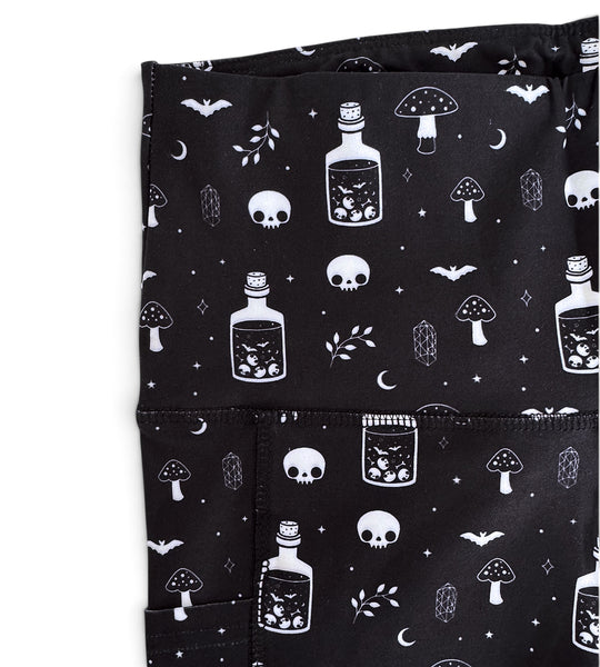 Witchy Potions Pocket Athletic Short Leggings - Sizes S to 3X