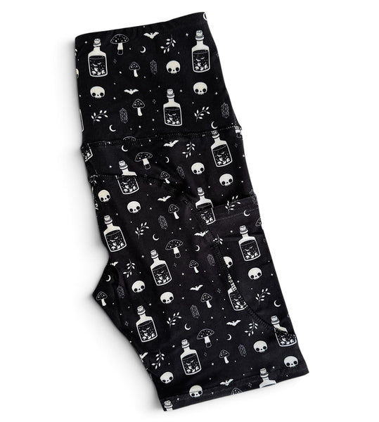 Witchy Potions Pocket Athletic Short Leggings - Sizes S to 3X