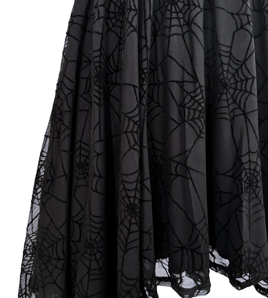 Flocked Spiderweb Mesh Mini Dress - Available in sizes S to 4X
