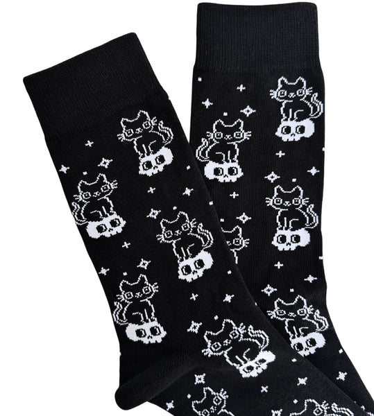 Cat & Skull Socks