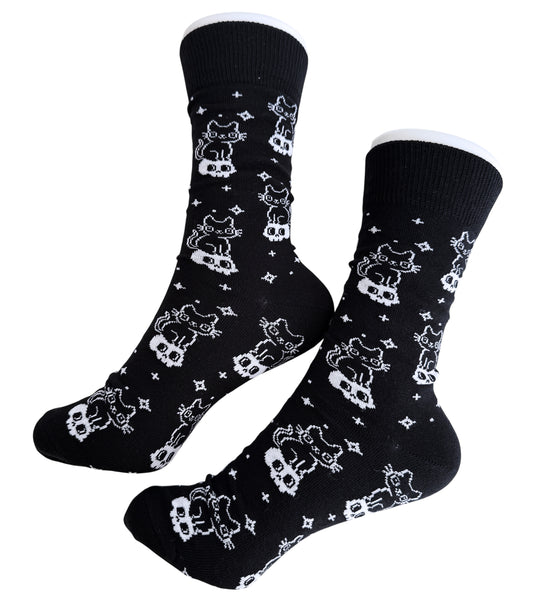 Cat & Skull Socks