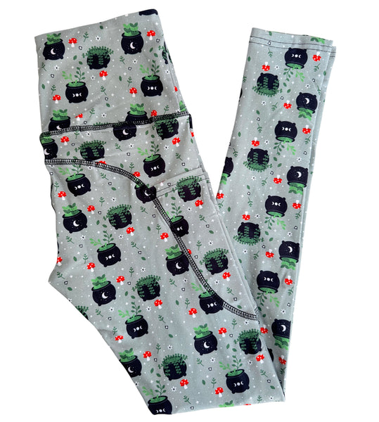 Plant Cauldron Pocket Athletic Leggings - Sizes S through 3X