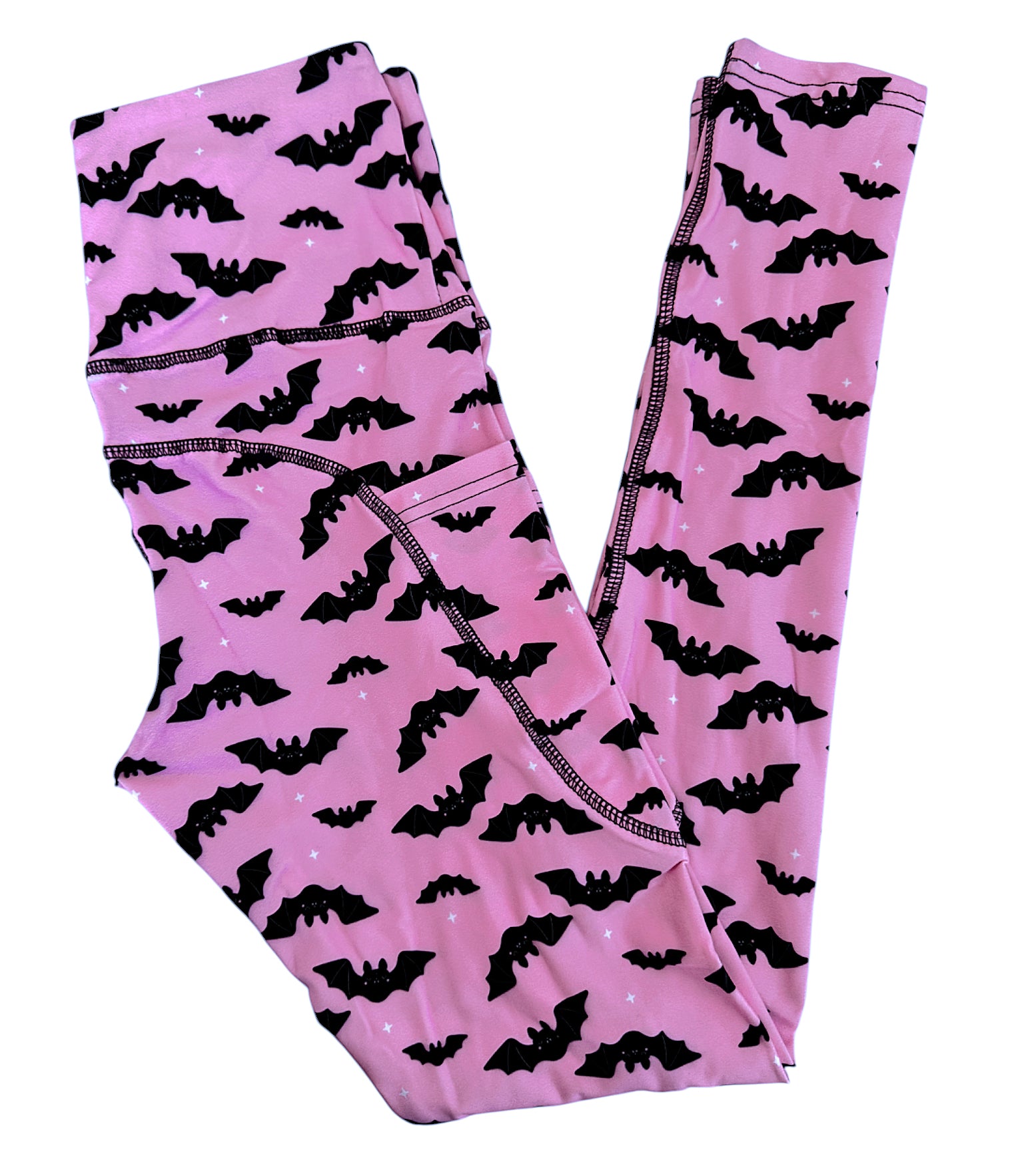 Pink Bats Pocket Athletic Leggings - Sizes S through 3X