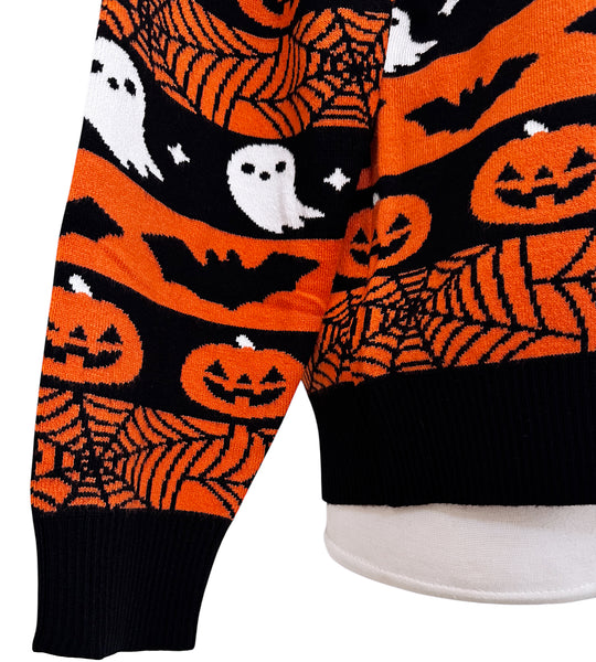 Halloween Striped Pullover Sweater - Ladies Sizes S-3X