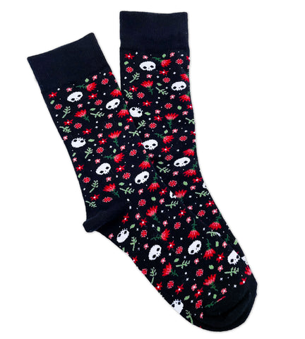 Floral Skull Socks