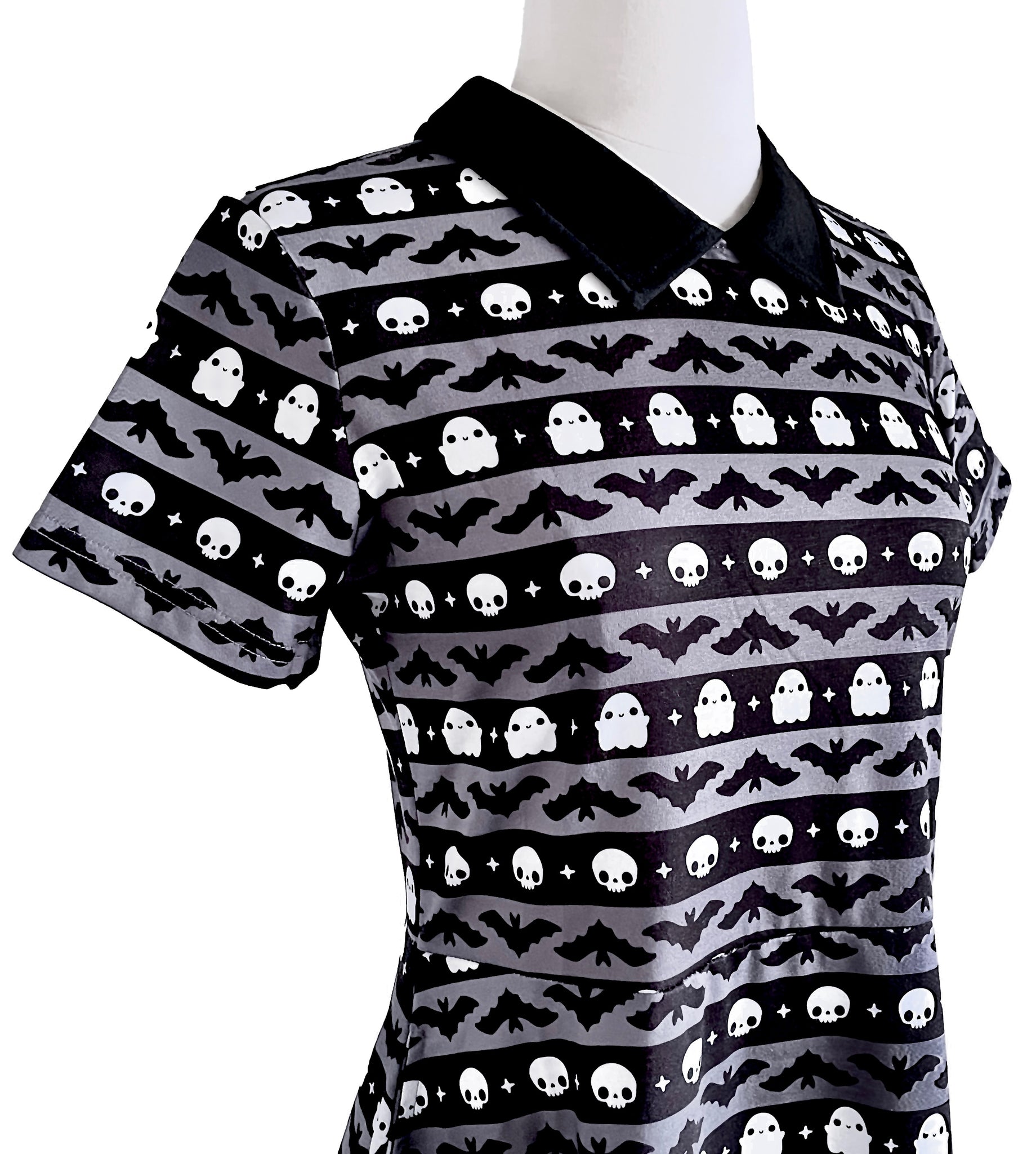 Spooky Stripes Collared A-line Dress - Sizes S through 4X