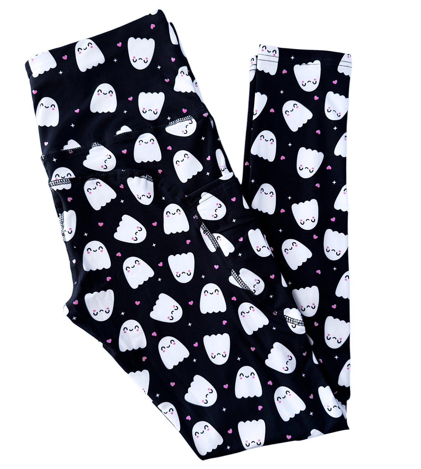 Happy Ghosts Pocket Athletic Leggings - Sizes S through 3X