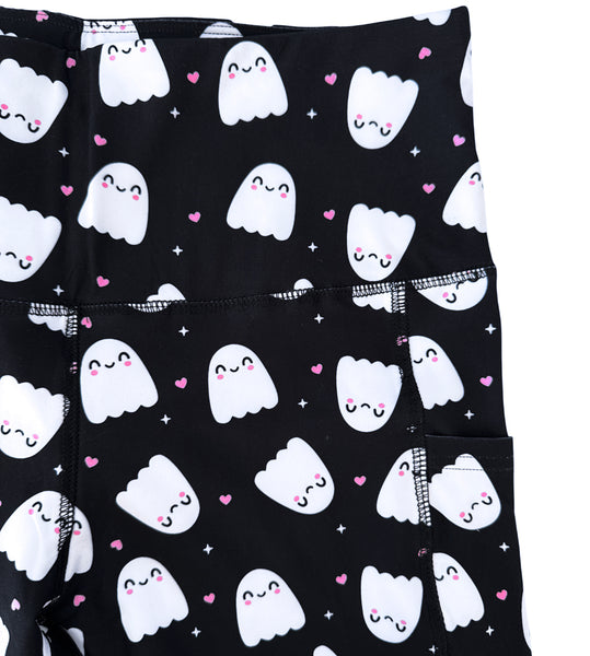 Happy Ghosts Pocket Athletic Leggings - Sizes S through 3X