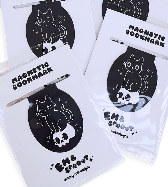 Cat & Skull Magnetic Bookmark