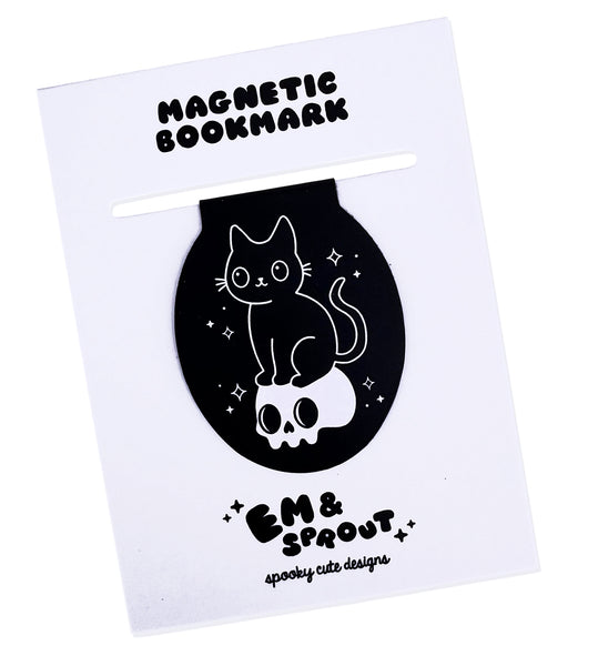 Cat & Skull Magnetic Bookmark
