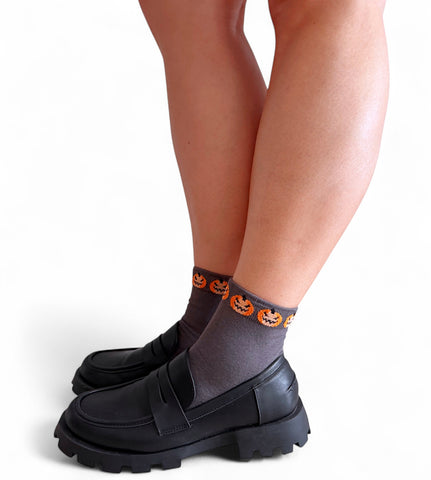 Jack-O-Lantern Ankle Socks