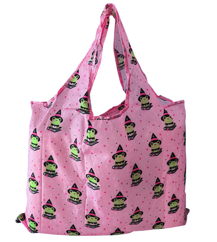 Frog Witch Reusable Tote Bag