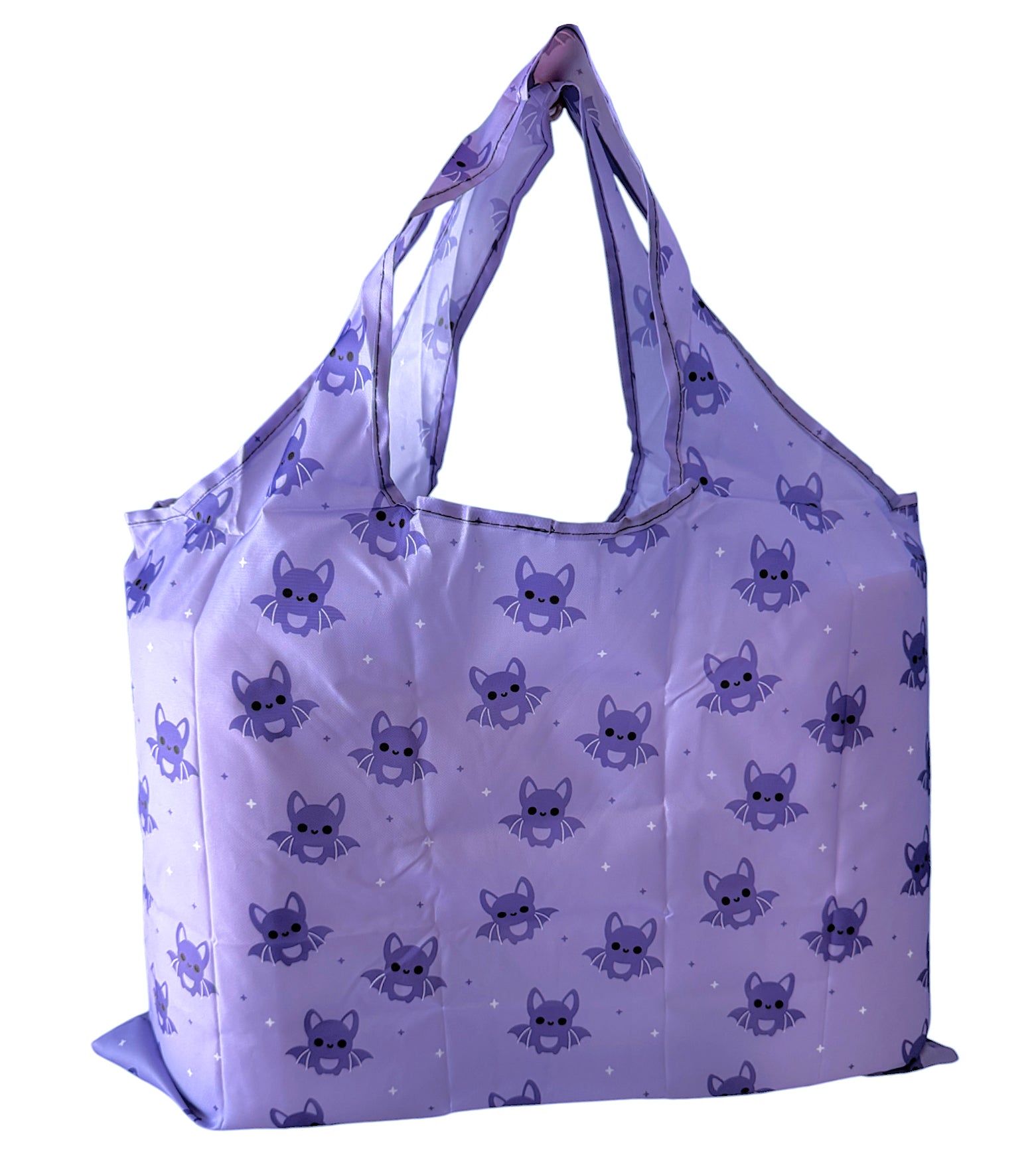 Purple Bats Reusable Tote Bag