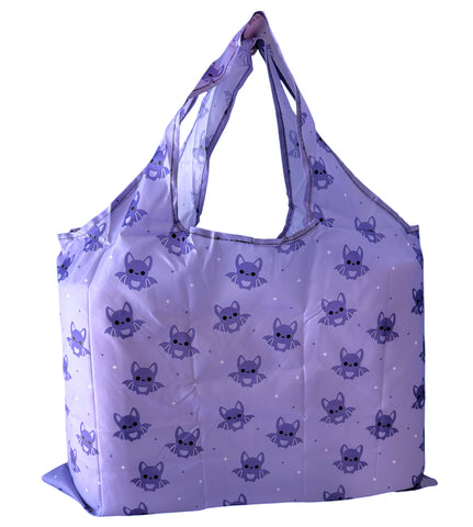 Purple Bats Reusable Tote Bag