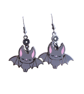 Floral Bat Earrings