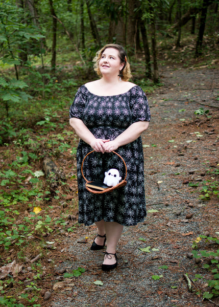 Spiderweb Smocked Midi Dress - Available in sizes S to 4X