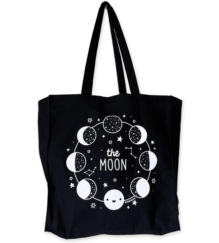 Moon Phases Canvas Grocery Shopping Tote Bag