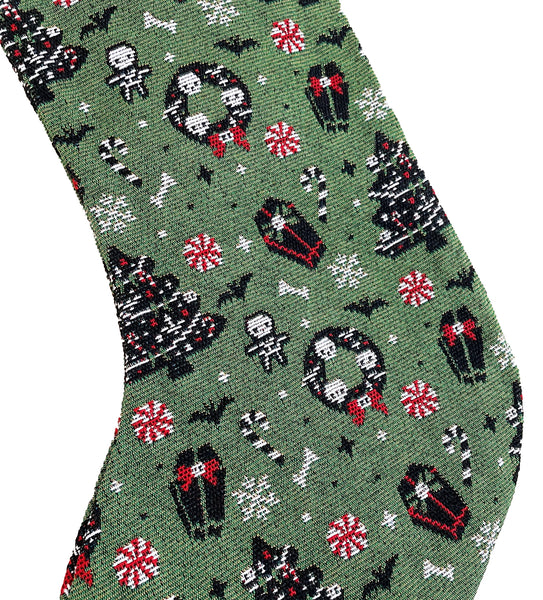 Green Spooky Christmas Stocking
