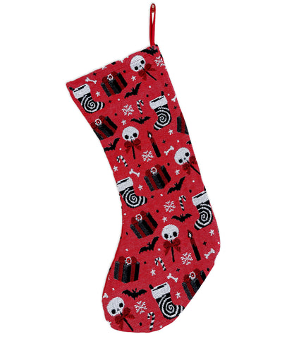 Red Spooky Christmas Stocking