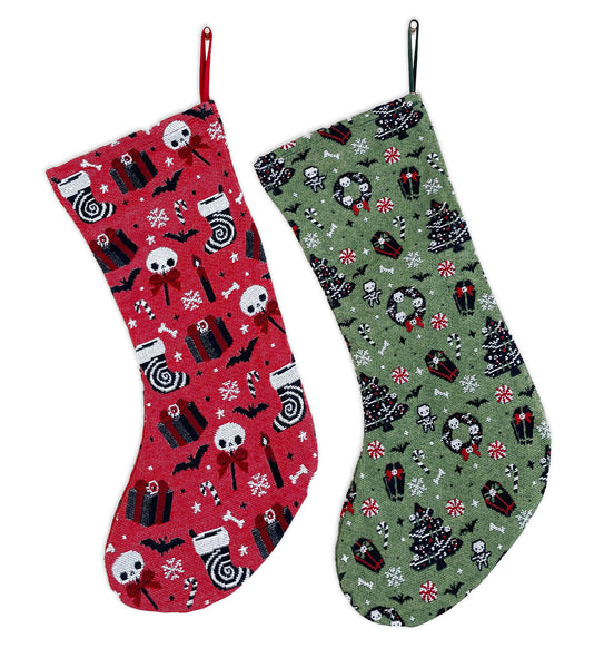Red Spooky Christmas Stocking
