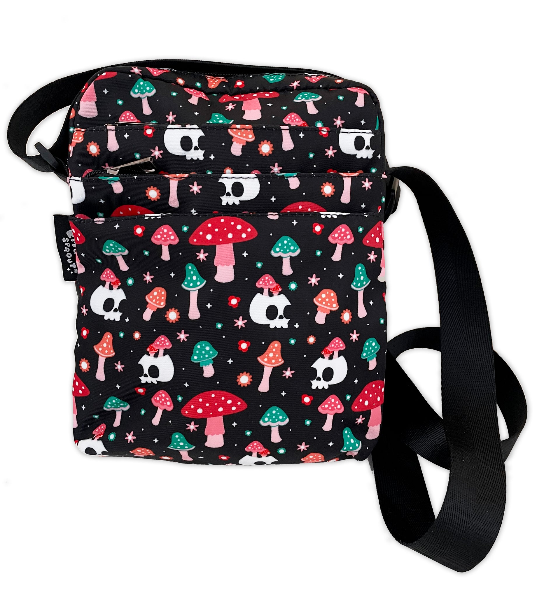 Mushroom Magic Crossbody Zipper Bag