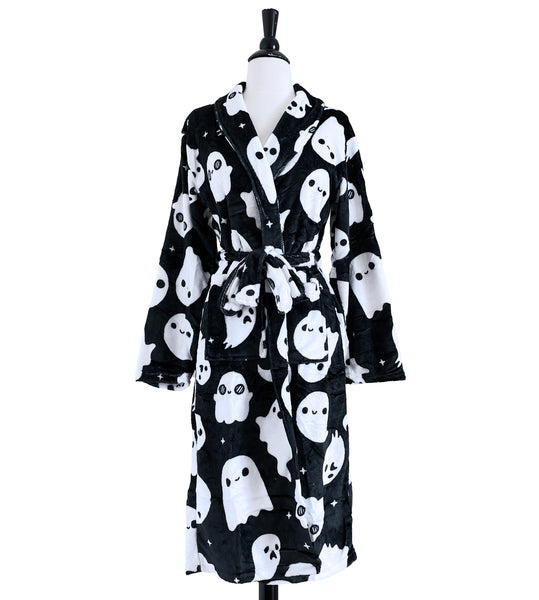 Ghost Friends Fluffy Robe - Sizes S to 3X