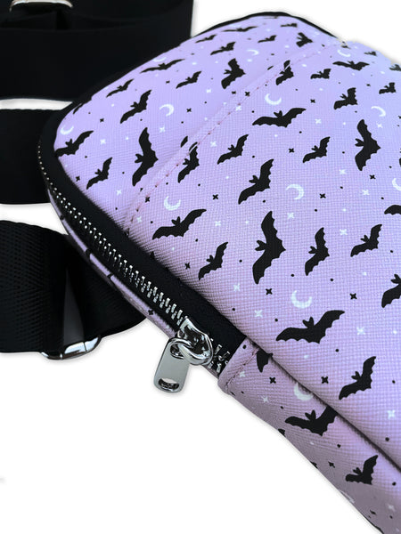 Lavender Bats Crossbody Bag