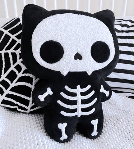 Skeleton Cat Pillow Plush