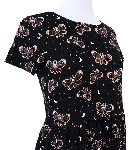 Death's Head Moth Midi Dress - Available in sizes S to 4X