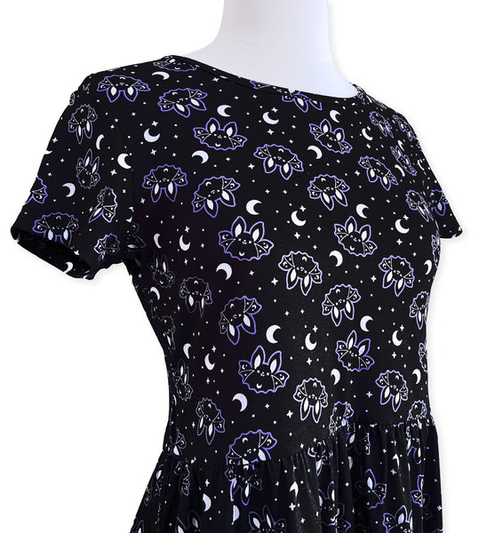 Bat & Moon Midi Dress - Available in sizes S to 4X