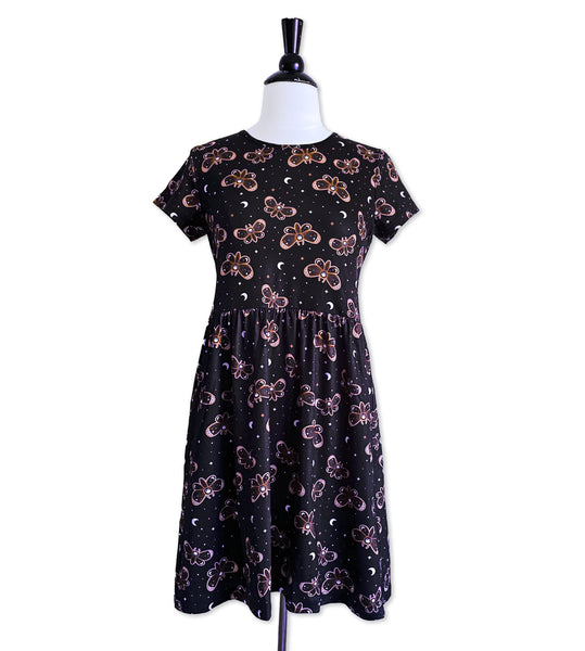 Death's Head Moth Babydoll Dress - Available in sizes S to 4X