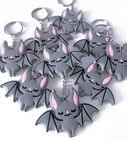 Gray Bat PVC Keychain
