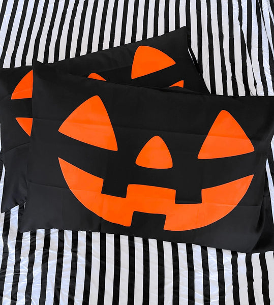 Black Jack O Lantern Pillowcase Standard Size