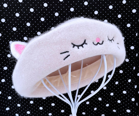Kawaii Kitty Cat Beret With Ears - Beret Hat