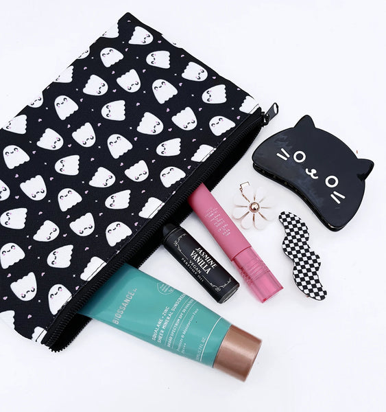 Happy Ghost Makeup Bag or Anything Pouch