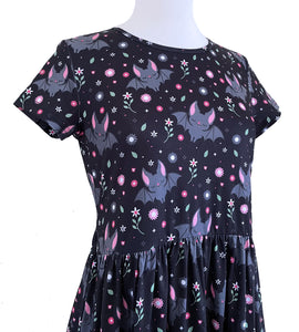 Floral Bat Midi Dress - Available in sizes S to 4X