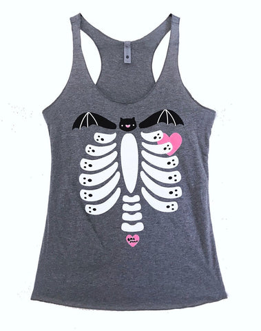 Spooly Ribcage with Heart Tank top