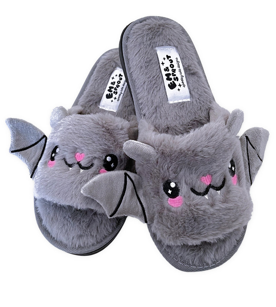 Gray Bat Slippers - Sizes 6 to 12 – Em & Sprout